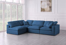 Plush Navy Velvet Standard Cloud Modular Sectional - Town Of Bargains Furniture - NY