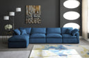 Plush Navy Velvet Standard Cloud Modular Sectional - Town Of Bargains Furniture - NY