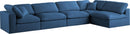 Plush Navy Velvet Standard Cloud Modular Sectional - Town Of Bargains Furniture - NY