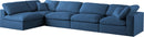Plush Navy Velvet Standard Cloud Modular Sectional - Town Of Bargains Furniture - NY