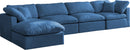 Plush Navy Velvet Standard Cloud Modular Sectional - Town Of Bargains Furniture - NY