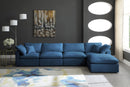 Plush Navy Velvet Standard Cloud Modular Sectional - Town Of Bargains Furniture - NY