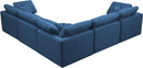 Plush Navy Velvet Standard Cloud Modular Sectional - Town Of Bargains Furniture - NY