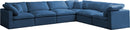 Plush Navy Velvet Standard Cloud Modular Sectional - Town Of Bargains Furniture - NY