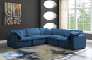 Plush Navy Velvet Standard Cloud Modular Sectional - Town Of Bargains Furniture - NY