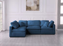 Plush Navy Velvet Standard Cloud Modular Sectional - Town Of Bargains Furniture - NY
