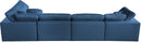 Plush Navy Velvet Standard Cloud Modular Sectional - Town Of Bargains Furniture - NY