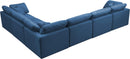 Plush Navy Velvet Standard Cloud Modular Sectional - Town Of Bargains Furniture - NY