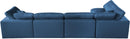 Plush Navy Velvet Standard Cloud Modular Sectional - Town Of Bargains Furniture - NY