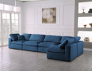 Plush Navy Velvet Standard Cloud Modular Sectional - Town Of Bargains Furniture - NY