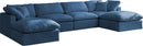 Plush Navy Velvet Standard Cloud Modular Sectional - Town Of Bargains Furniture - NY