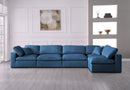 Plush Navy Velvet Standard Cloud Modular Sectional - Town Of Bargains Furniture - NY