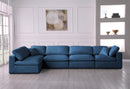 Plush Navy Velvet Standard Cloud Modular Sectional - Town Of Bargains Furniture - NY