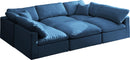 Plush Navy Velvet Standard Cloud Modular Sectional - Town Of Bargains Furniture - NY