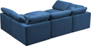 Plush Navy Velvet Standard Cloud Modular Sectional - Town Of Bargains Furniture - NY
