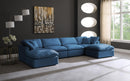 Plush Navy Velvet Standard Cloud Modular Sectional - Town Of Bargains Furniture - NY