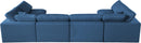Plush Navy Velvet Standard Cloud Modular Sectional - Town Of Bargains Furniture - NY