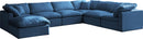 Plush Navy Velvet Standard Cloud Modular Sectional - Town Of Bargains Furniture - NY