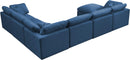 Plush Navy Velvet Standard Cloud Modular Sectional - Town Of Bargains Furniture - NY