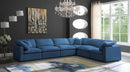 Plush Navy Velvet Standard Cloud Modular Sectional - Town Of Bargains Furniture - NY