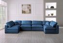 Plush Navy Velvet Standard Cloud Modular Sectional - Town Of Bargains Furniture - NY