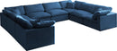 Plush Navy Velvet Standard Cloud Modular Sectional - Town Of Bargains Furniture - NY