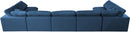 Plush Navy Velvet Standard Cloud Modular Sectional - Town Of Bargains Furniture - NY
