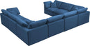 Plush Navy Velvet Standard Cloud Modular Sectional - Town Of Bargains Furniture - NY
