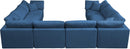 Plush Navy Velvet Standard Cloud Modular Sectional - Town Of Bargains Furniture - NY