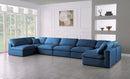 Plush Navy Velvet Standard Cloud Modular Sectional - Town Of Bargains Furniture - NY