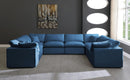 Plush Navy Velvet Standard Cloud Modular Sectional - Town Of Bargains Furniture - NY