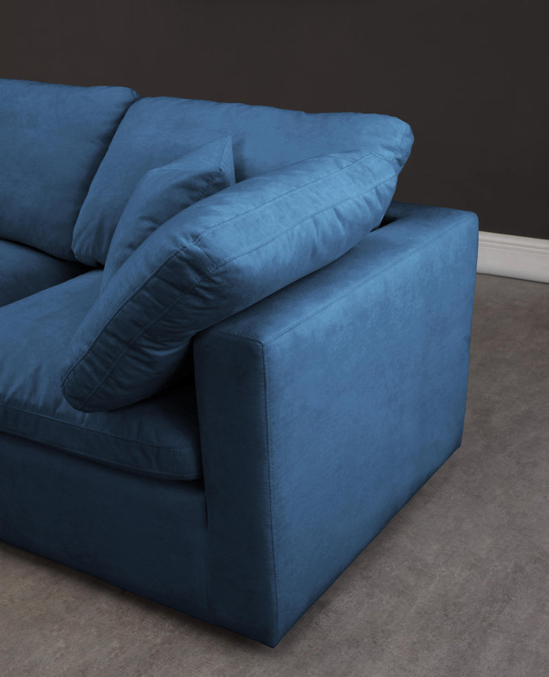 Plush Navy Velvet Standard Cloud Modular Sofa - Town Of Bargains Furniture - NY