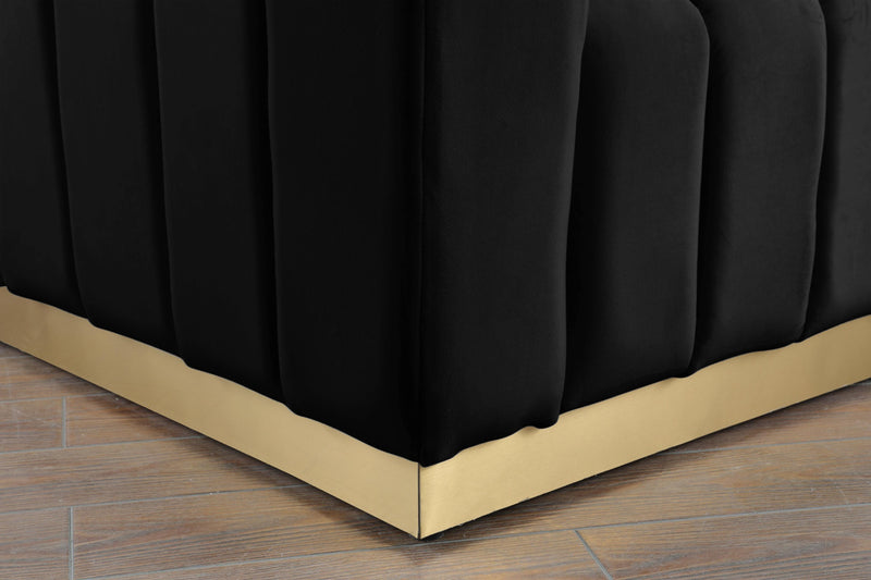 Marlon Black Velvet Loveseat - Town Of Bargains Furniture - NY