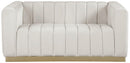 Marlon Cream Velvet Loveseat
