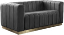 Marlon Grey Velvet Loveseat