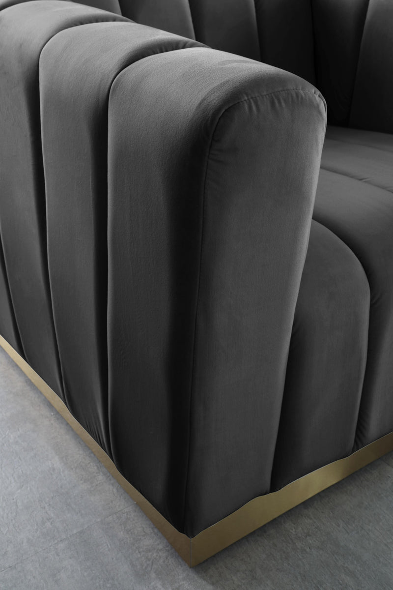 Marlon Grey Velvet Sofa - Town Of Bargains Furniture - NY
