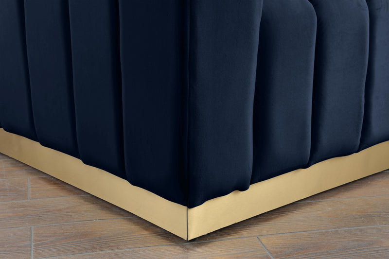 Marlon Navy Velvet Loveseat - Town Of Bargains Furniture - NY