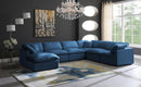 Plush Navy Velvet Standard Cloud Modular Sectional - Town Of Bargains Furniture - NY