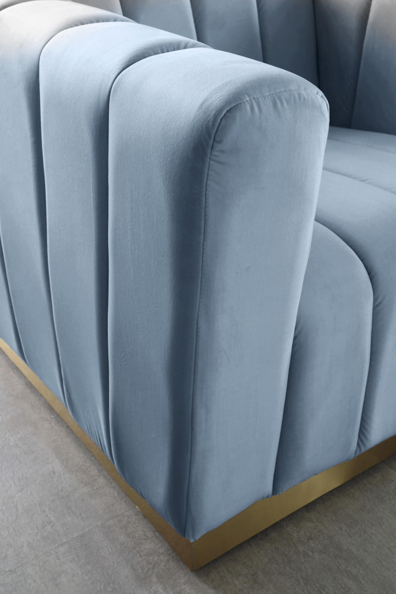 Marlon Sky Blue Velvet Sofa - Town Of Bargains Furniture - NY