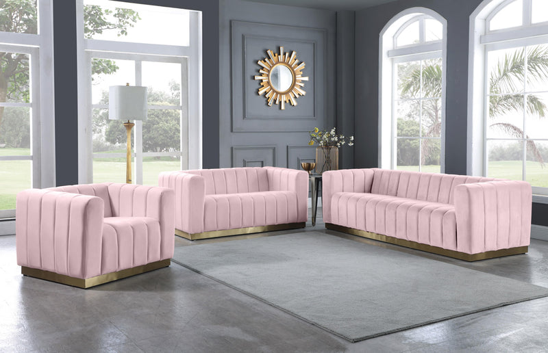 Marlon Pink Velvet Sofa - Town Of Bargains Furniture - NY