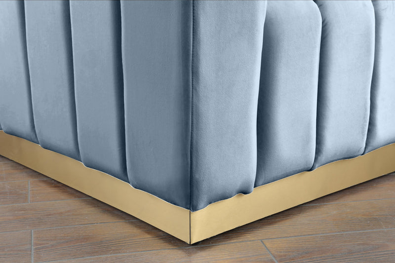 Marlon Sky Blue Velvet Loveseat - Town Of Bargains Furniture - NY