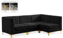 Alina Black Velvet Modular Sectional - Town Of Bargains Furniture - NY