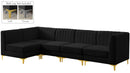 Alina Black Velvet Modular Sectional - Town Of Bargains Furniture - NY