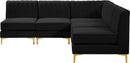 Alina Black Velvet Modular Sectional - Town Of Bargains Furniture - NY