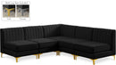 Alina Black Velvet Modular Sectional - Town Of Bargains Furniture - NY