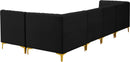 Alina Black Velvet Modular Sectional - Town Of Bargains Furniture - NY