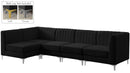 Alina Black Velvet Modular Sectional - Town Of Bargains Furniture - NY