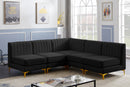 Alina Black Velvet Modular Sectional - Town Of Bargains Furniture - NY