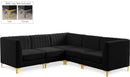 Alina Black Velvet Modular Sectional - Town Of Bargains Furniture - NY