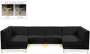 Alina Black Velvet Modular Sectional - Town Of Bargains Furniture - NY